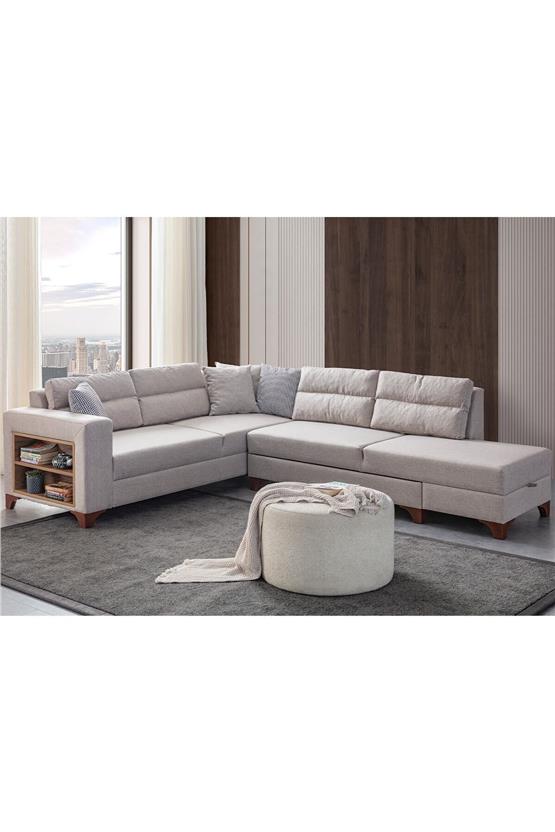 Eymense Tloft Köşe Koltuk Takımı Krem