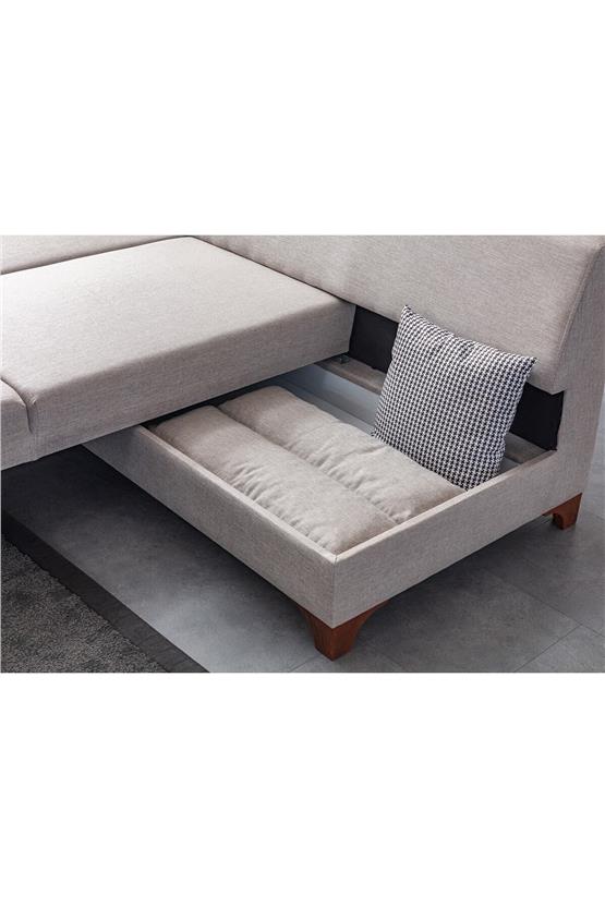 Eymense Tloft Köşe Koltuk Takımı Krem