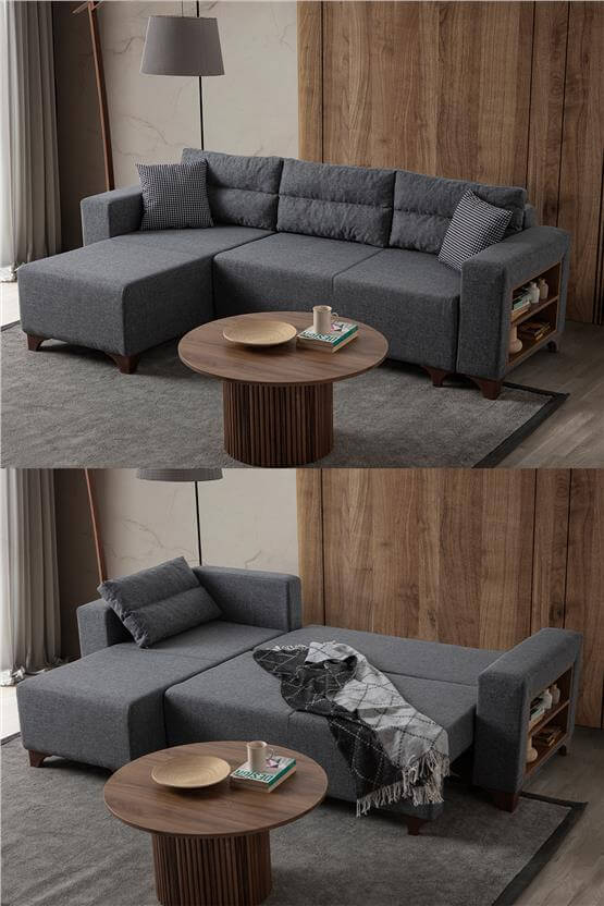 Eymense Tloft Mini Modüler Köşe Takımı Gri