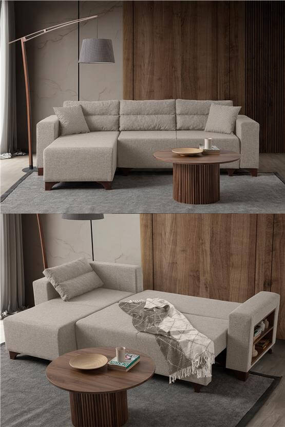 Eymense Tloft Mini Modüler Köşe Takımı Krem