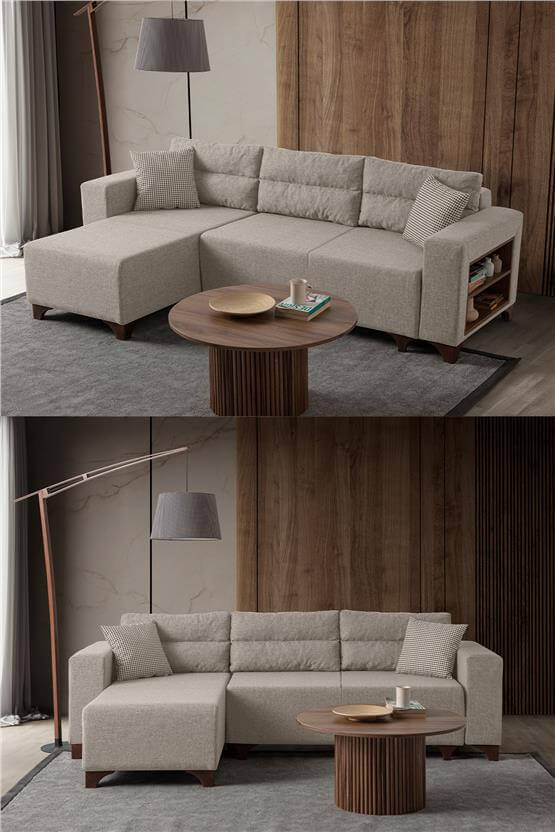 Eymense Tloft Mini Modüler Köşe Takımı Krem