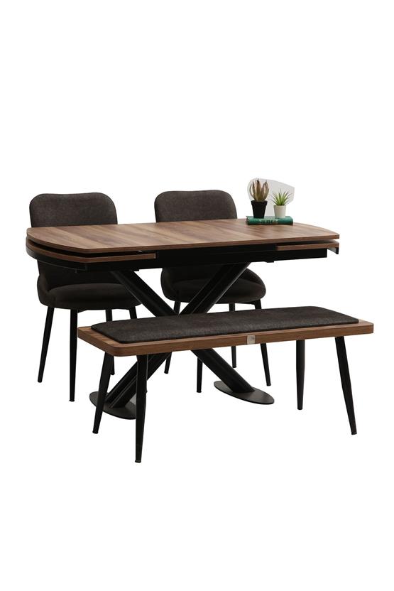 Eymense Toprak 2 Sandalyeli Benchli Mutfak Masa Takımı Renkli