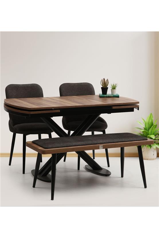 Eymense Toprak 2 Sandalyeli Benchli Mutfak Masa Takımı Renkli