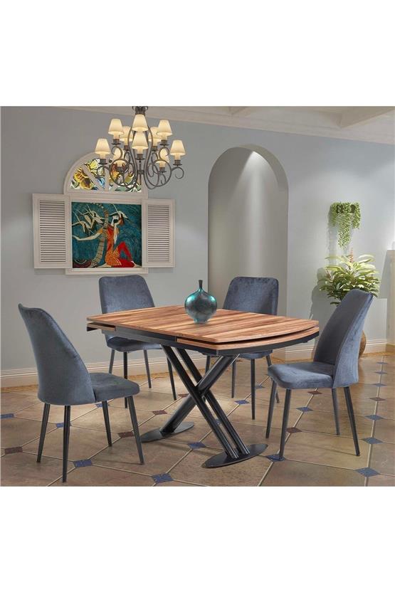 Eymense Toprak 4 Sandalyeli Mutfak Masa Takımı