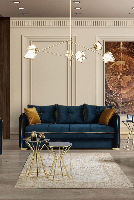 Eymense Torino Çekyatlı Koltuk Takımı 3 1 Yeşil Gold