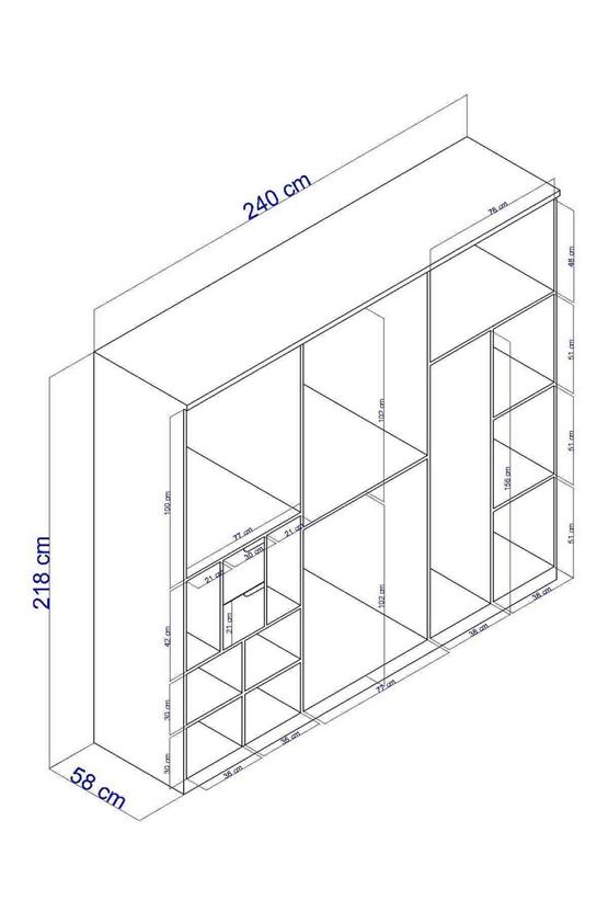 Eymense Tunç 240lık Gardırop Bej