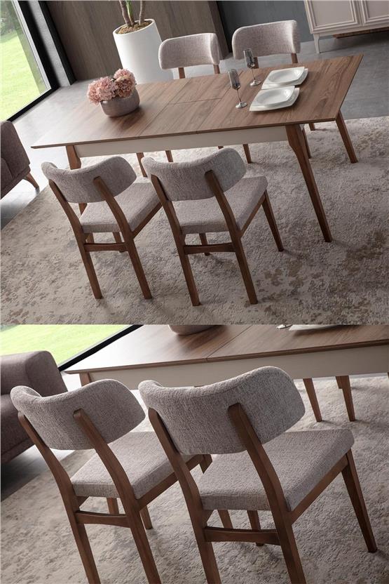 Eymense Valetta Açılır Yemek Masası Takımı Ceviz