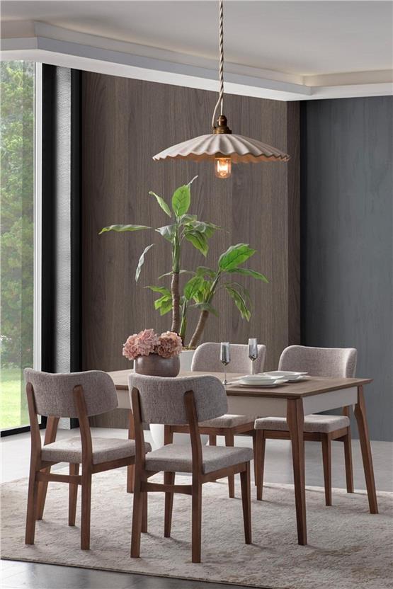 Eymense Valetta Açılır Yemek Masası Takımı Ceviz