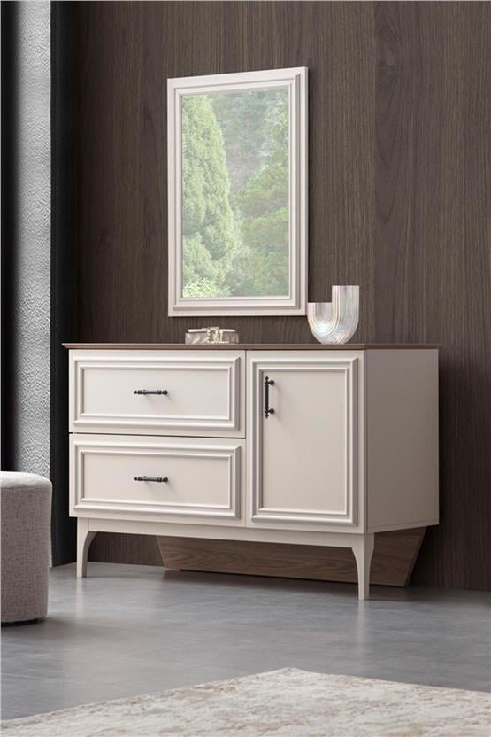 Eymense Valetta Aynalı Şifonyer Beyaz