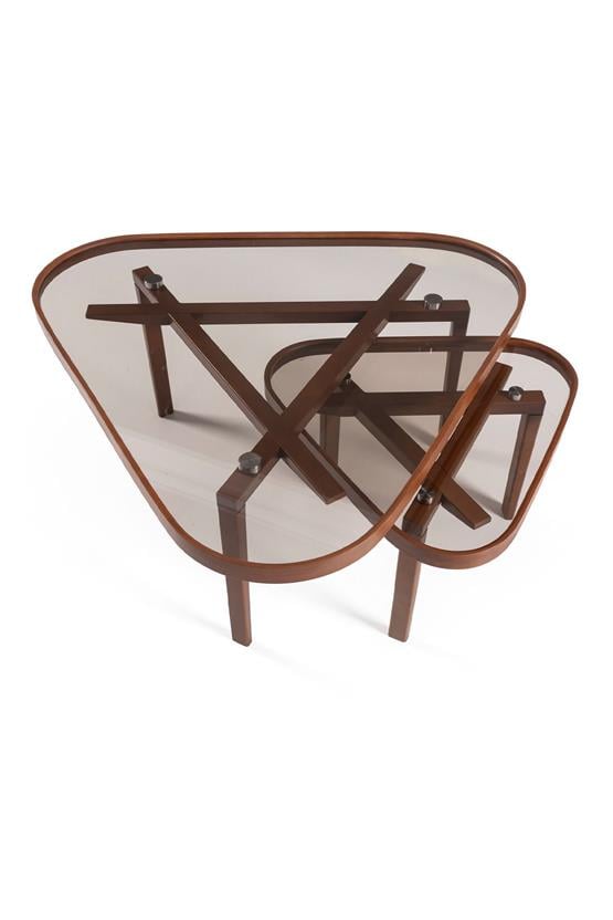 Eymense Vega Ceviz Yan Sehpalı İkili Orta Sehpa Ceviz