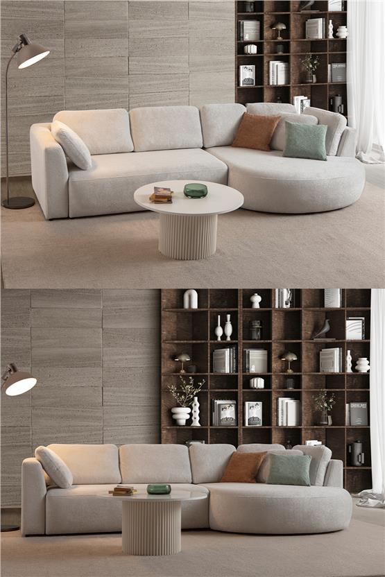 Eymense Venezia Köşe Koltuk Beyaz Sağ Köşe