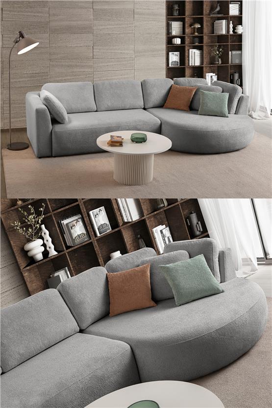 Eymense Venezia Köşe Koltuk Gri Sağ Köşe