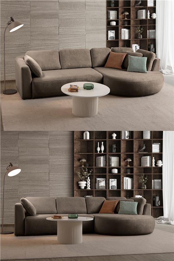 Eymense Venezia Köşe Koltuk Kahverengi Sağ Köşe