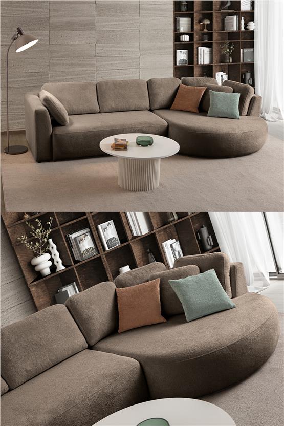 Eymense Venezia Köşe Koltuk Kahverengi Sağ Köşe