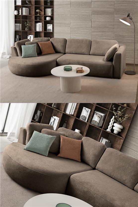 Eymense Venezia Köşe Koltuk Kahverengi Sol Köşe