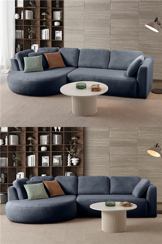 Eymense Venezia Köşe Koltuk Lacivert Sol Köşe