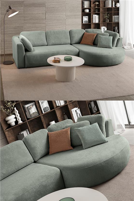 Eymense Venezia Köşe Koltuk Su Yeşili Sağ Köşe