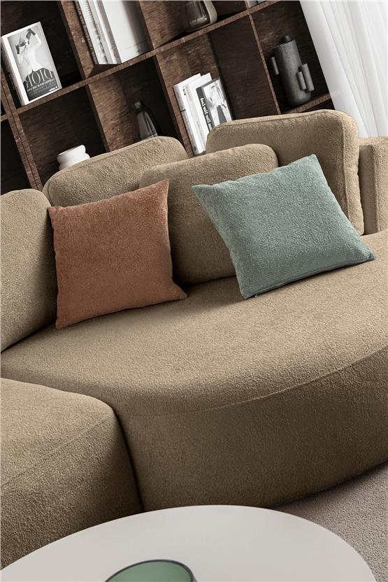 Eymense Venezia Köşe Koltuk Sütlü Kahve Sağ Köşe