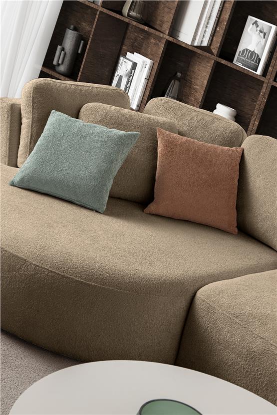 Eymense Venezia Köşe Koltuk Sütlü Kahve Sol Köşe