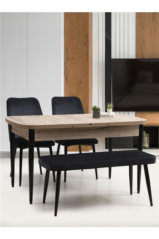 Eymense Venüs 2 Sandalyeli Benchli Mutfak Masa Takımı Renkli