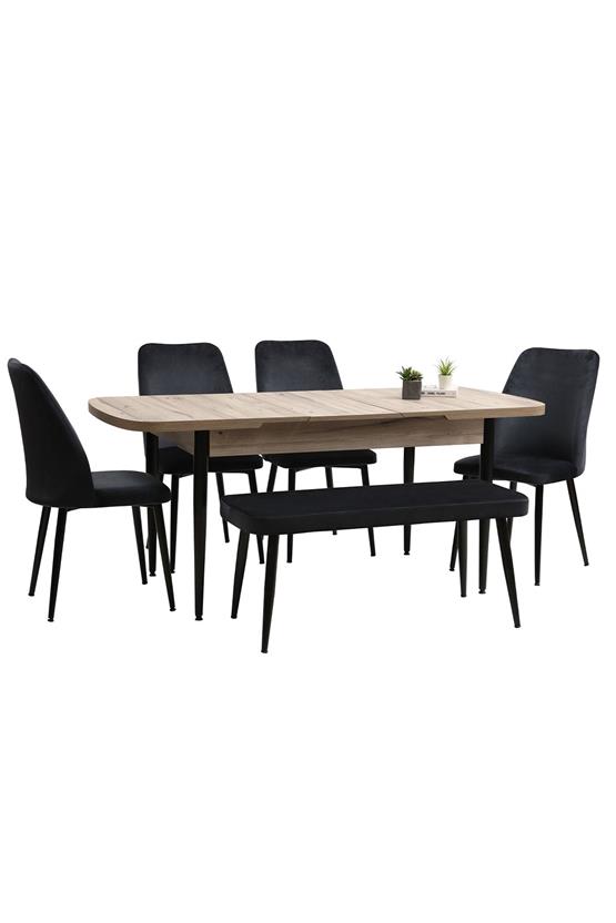 Eymense Venüs 4 Sandalyeli Benchli Mutfak Masa Takımı Renkli