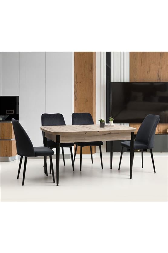 Eymense Venüs 4 Sandalyeli Mutfak Masa Takımı Renkli