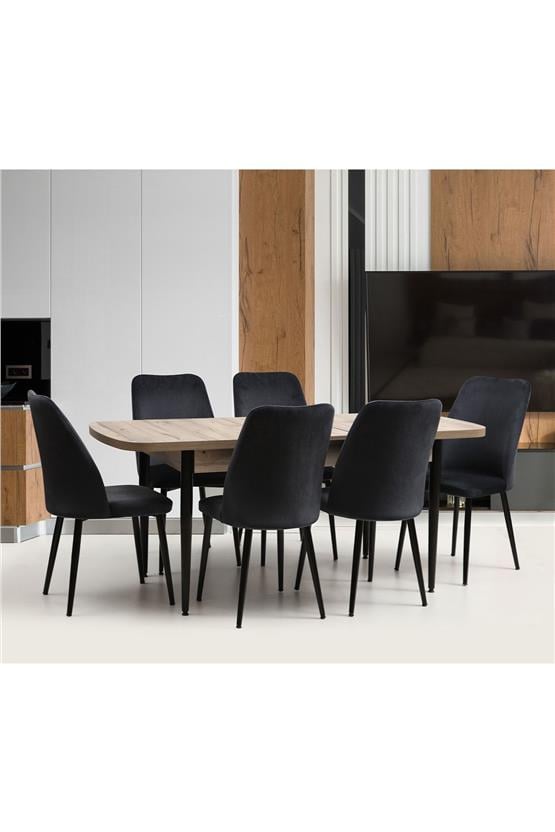 Eymense Venüs 6 Sandalyeli Mutfak Masa Takımı Renkli