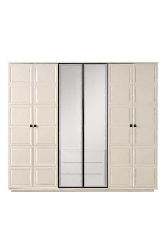 Eymense Vizyon Bohem Modern 6 Kapaklı Gardırop Dolap Krem