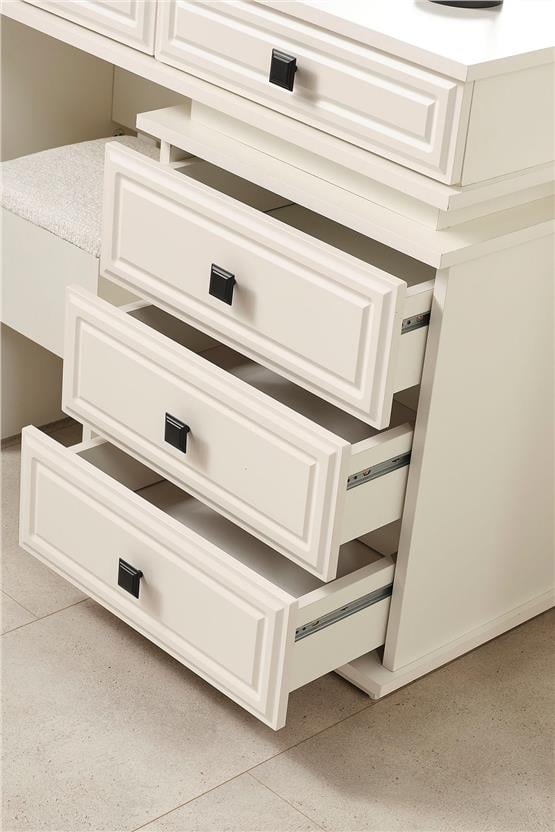 Eymense Vizyon Bohem Modern Aynalı Şifonyer Krem