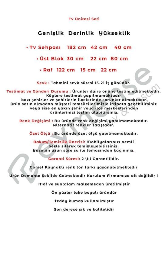 Eymense Vizyon Modern Tv Ünitesi Seti Krem