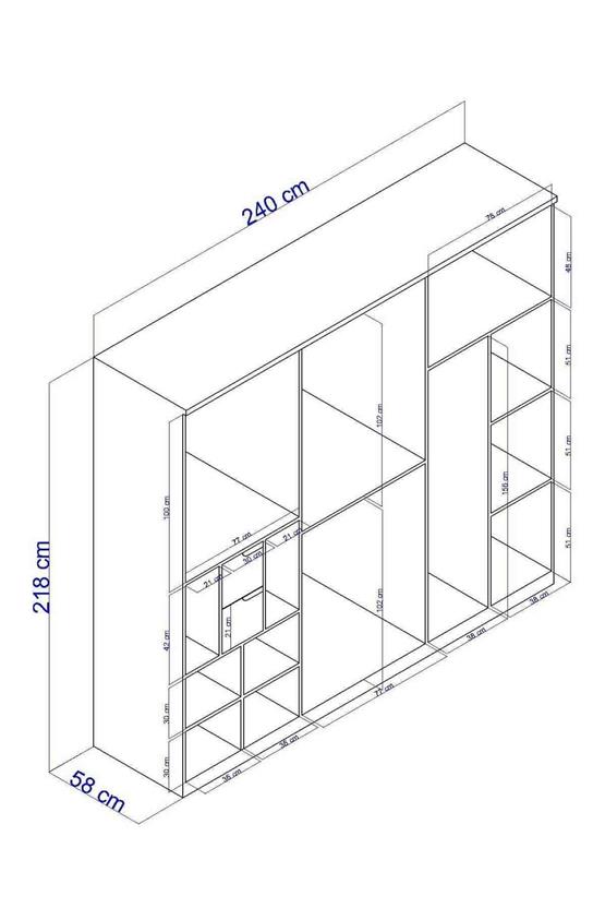 Eymense Zeta 240lık Gardırop Bej