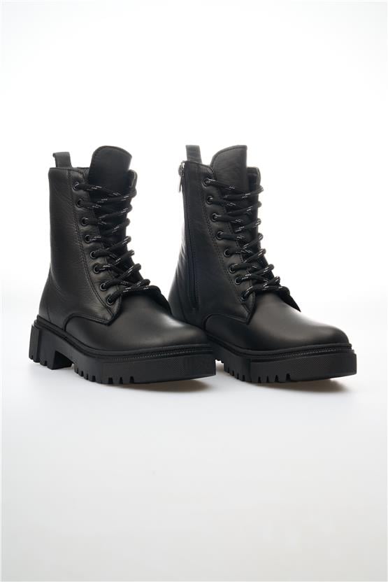 Fabbi 7070 Siyah Kadın Deri Bot