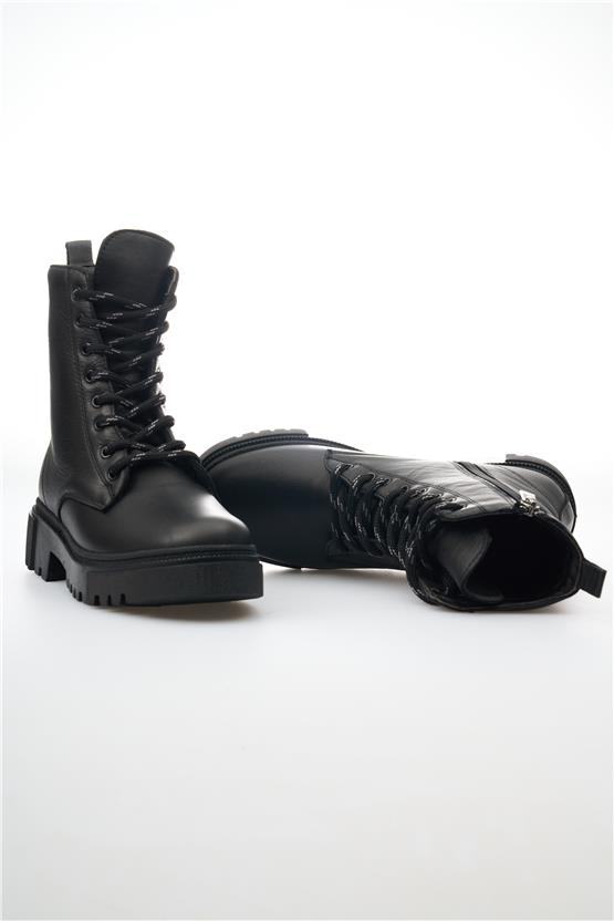 Fabbi 7070 Siyah Kadın Deri Bot