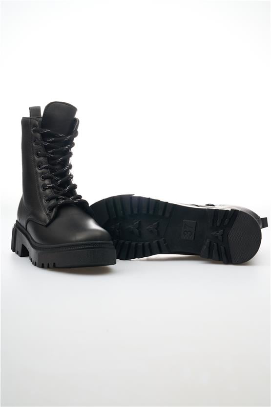 Fabbi 7070 Siyah Kadın Deri Bot