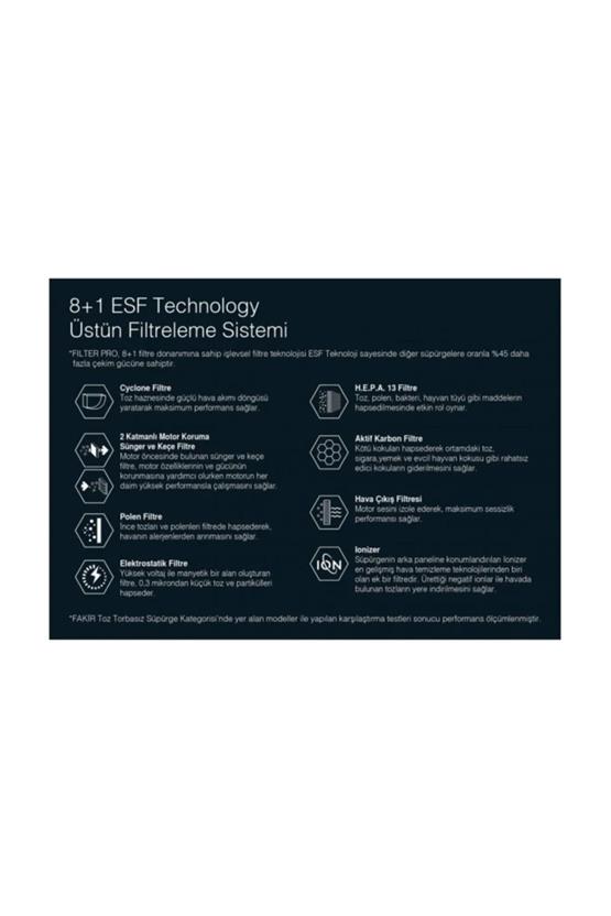 Fakir Filter Pro Bordeaux 800 W Toz Torbasız Süpürge