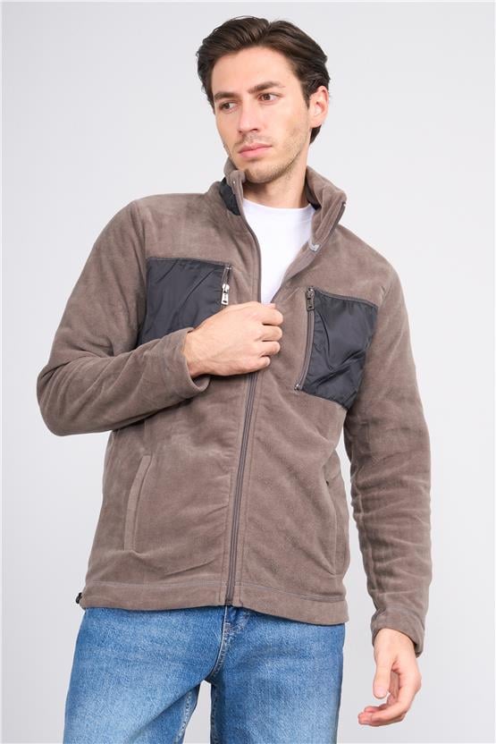 Fbı 95079 2 Grı Erkek Fermuarlı Sweatshırt