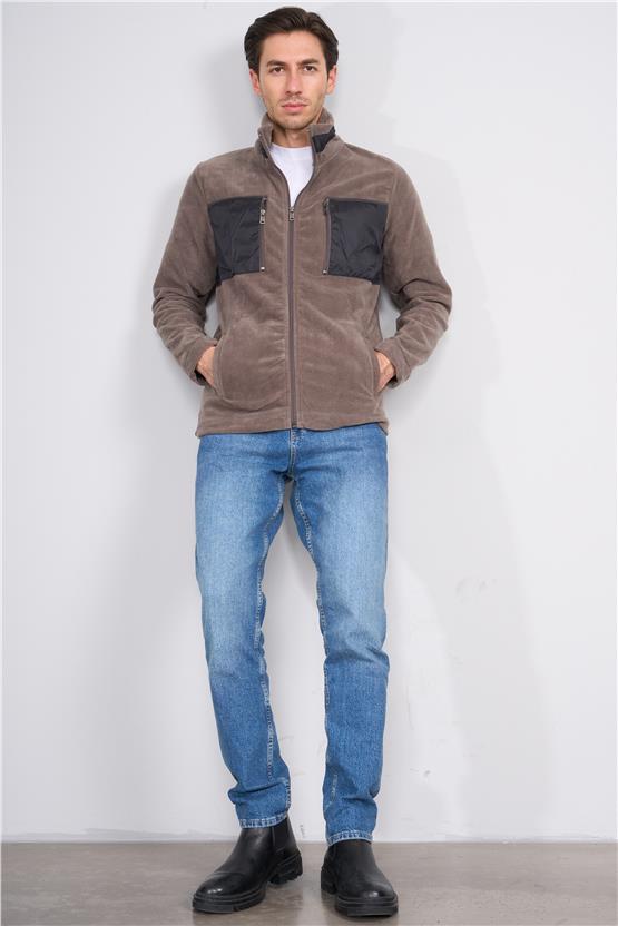 Fbı 95079 2 Grı Erkek Fermuarlı Sweatshırt