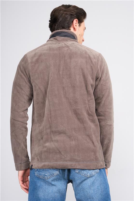 Fbı 95079 2 Grı Erkek Fermuarlı Sweatshırt