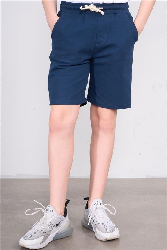 Fitclub 33453 Kız Çocuk 2 İplik Cepli Şort 4-12 Lacivert