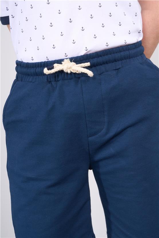 Fitclub 33453 Kız Çocuk 2 İplik Cepli Şort 4-12 Lacivert