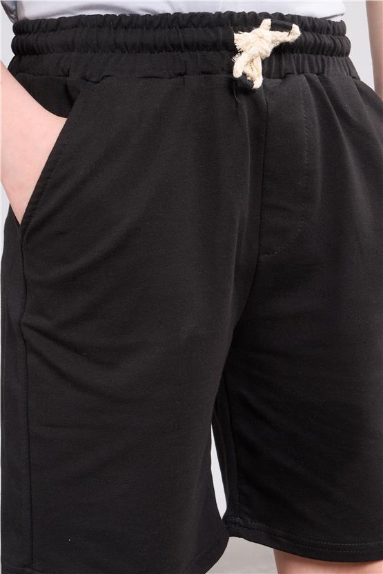 Fitclub 33472 Erkek Çocuk Pamuk Cepli Şort 4-12 Siyah