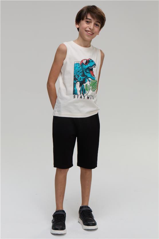 Fitclub 33570 Erkek Çocuk 30/30 Cepli Şort 4-12 Siyah