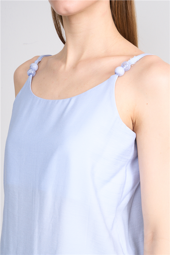 Fithit 1569 Kadın İp Askılı Regular Bluz Uçuk Mavi