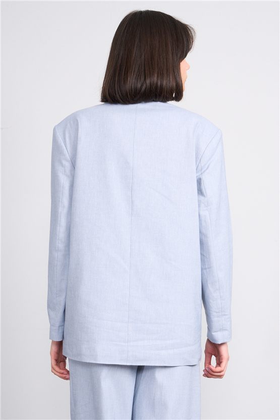 Fithit 5316 Kadın Oversize Ceket Mavi