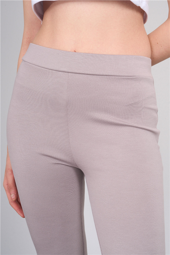 Fithit 7091 Bayan Yüksek Bel İspanyol Paça Tayt Vizon