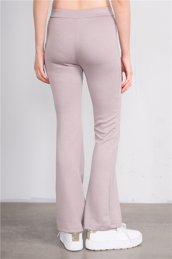 Fithit 7091 Bayan Yüksek Bel İspanyol Paça Tayt Vizon