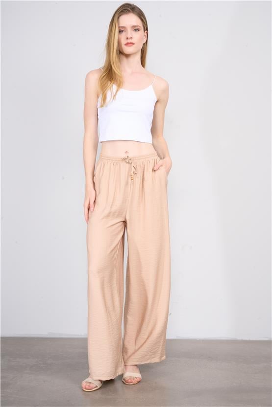 Fithit 7382 Bayan Bol Paça Bodrum Pantolon Sütlü Kahve