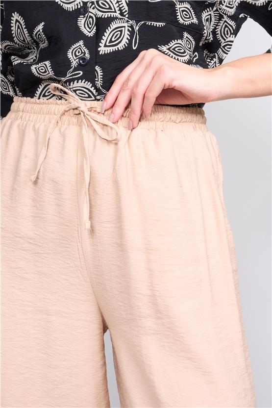 Fithit 7383 Bayan Bol Paça Bodrum Pantolon Sütlü Kahve