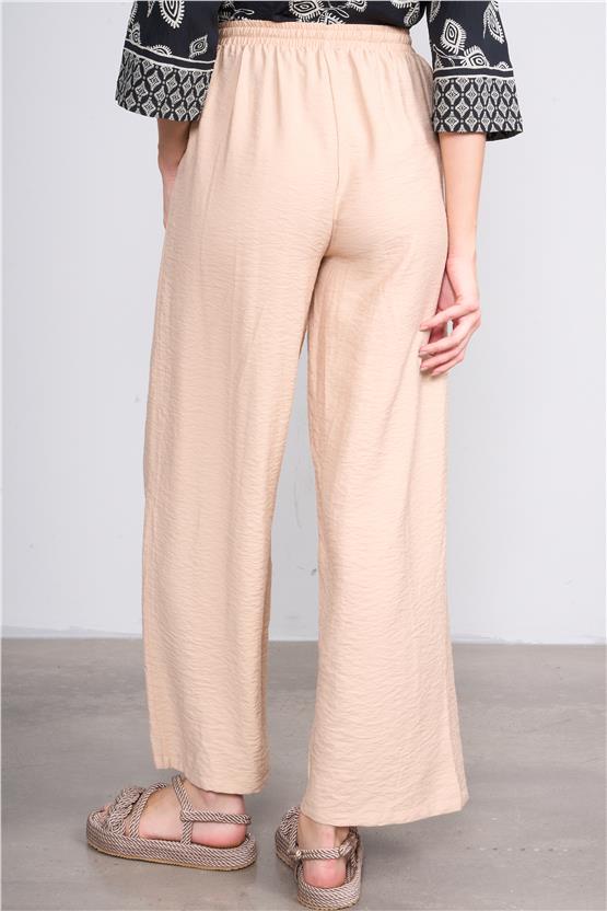 Fithit 7383 Bayan Bol Paça Bodrum Pantolon Sütlü Kahve