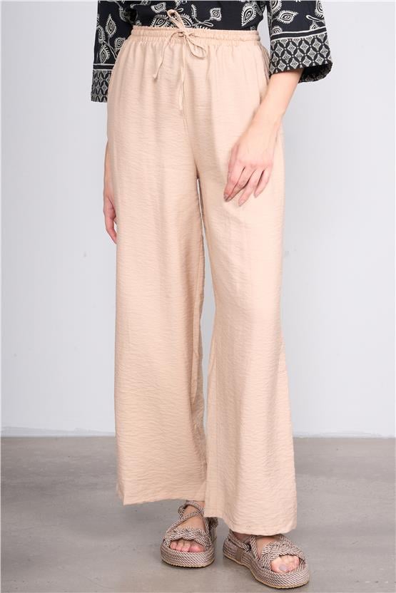 Fithit 7383 Bayan Bol Paça Bodrum Pantolon Sütlü Kahve